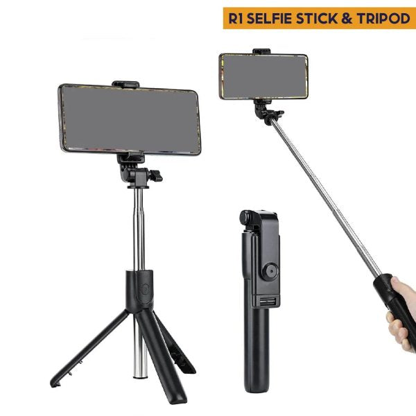 Tripod Selfie Stick With Wireless Remote Shutter Compatible With All Cell Phones – Selfie Stick With Light Accessories