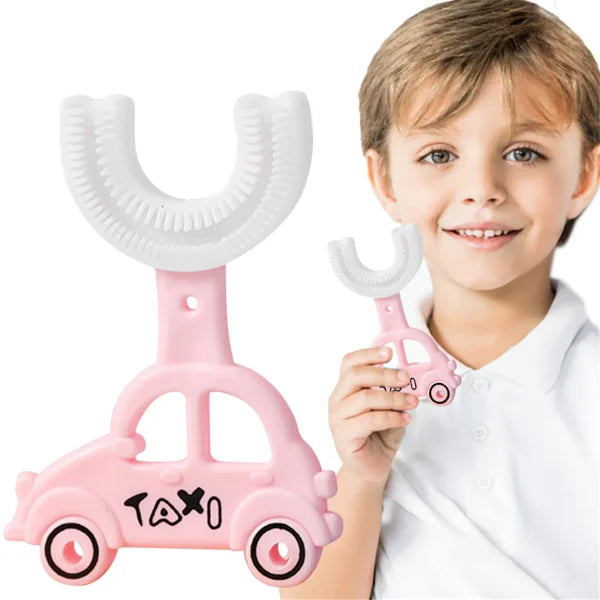 2 Pcs High Quality Silicon Toothbrushes Taxi Design Portable Hand-held Shaped For Kids (Free Shipment)