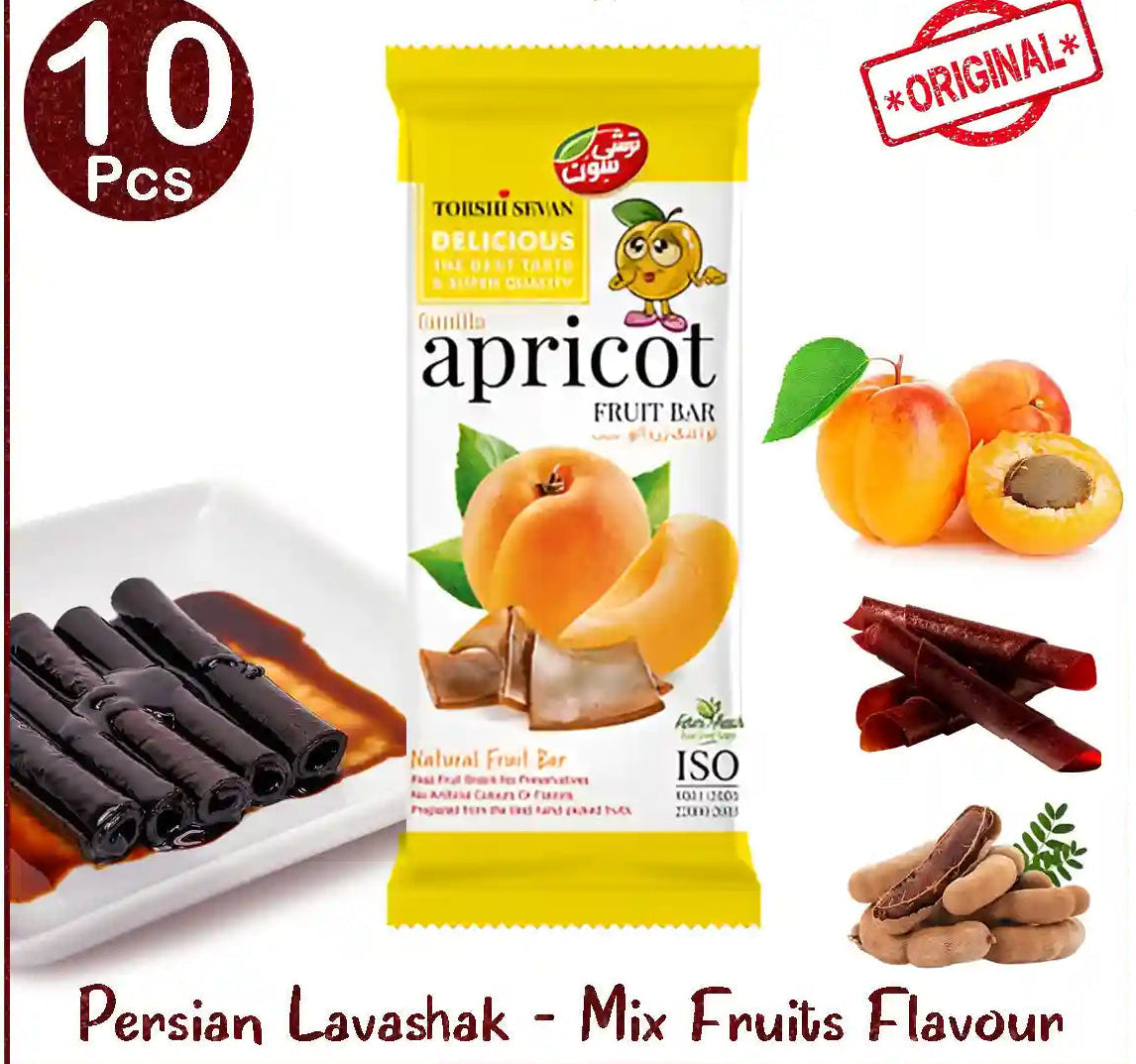 10 Pcs Any Flavour – Torshi Sevan Original Persian Lavashak – Authentic Iranian Fruits Leather Sheets | Premium Sour Fruit Bar Accessories
