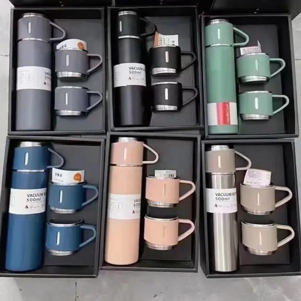 Vacuum Flask Bottle & Stainless Steel Cups Accessories (Free Shipment)
