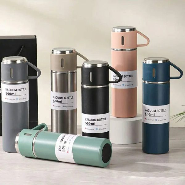 Vacuum Flask Bottle & Stainless Steel Cups Accessories (Free Shipment)