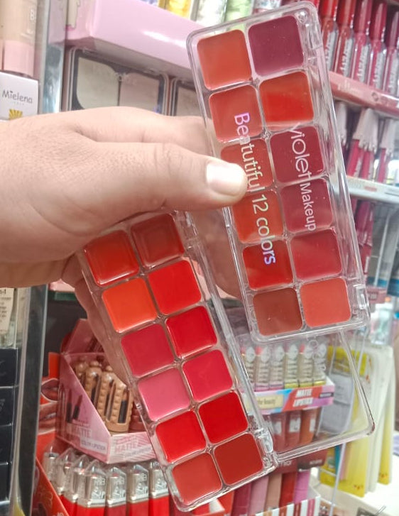 Violet Makeup Lip Cream Matte Color Lipstick Eyeshadow Palette Cosmetics (Free Shipment)