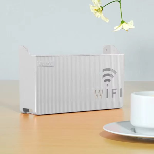 Wifi Router Shelf & Cable Organizer – Wall-mount Abs Plastic Storage Box For Routers, Power Strips & Cables Accessories