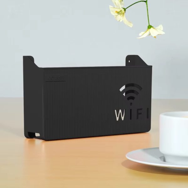 Wifi Router Shelf & Cable Organizer – Wall-mount Abs Plastic Storage Box For Routers, Power Strips & Cables Accessories