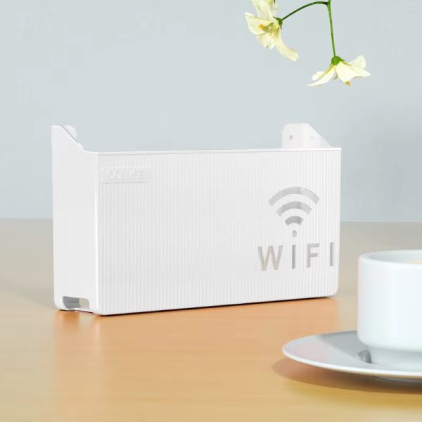 Wifi Router Shelf & Cable Organizer – Wall-mount Abs Plastic Storage Box For Routers, Power Strips & Cables Accessories