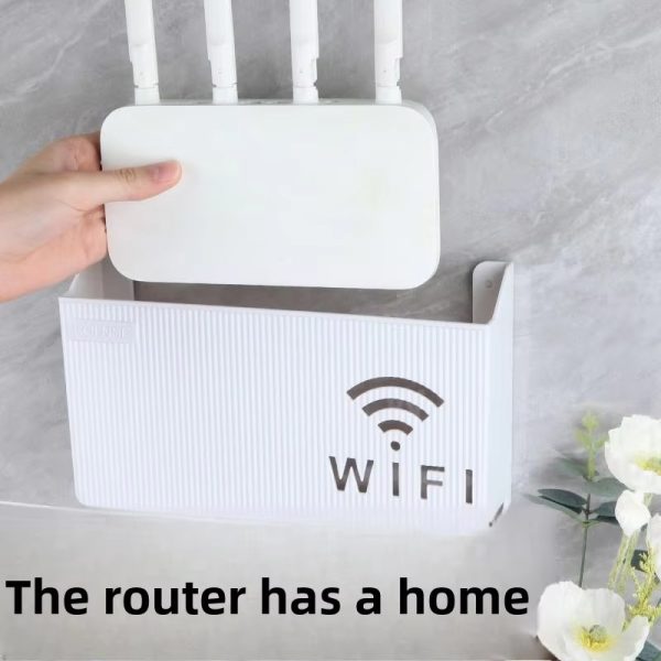 Wifi Router Shelf & Cable Organizer – Wall-mount Abs Plastic Storage Box For Routers, Power Strips & Cables Accessories