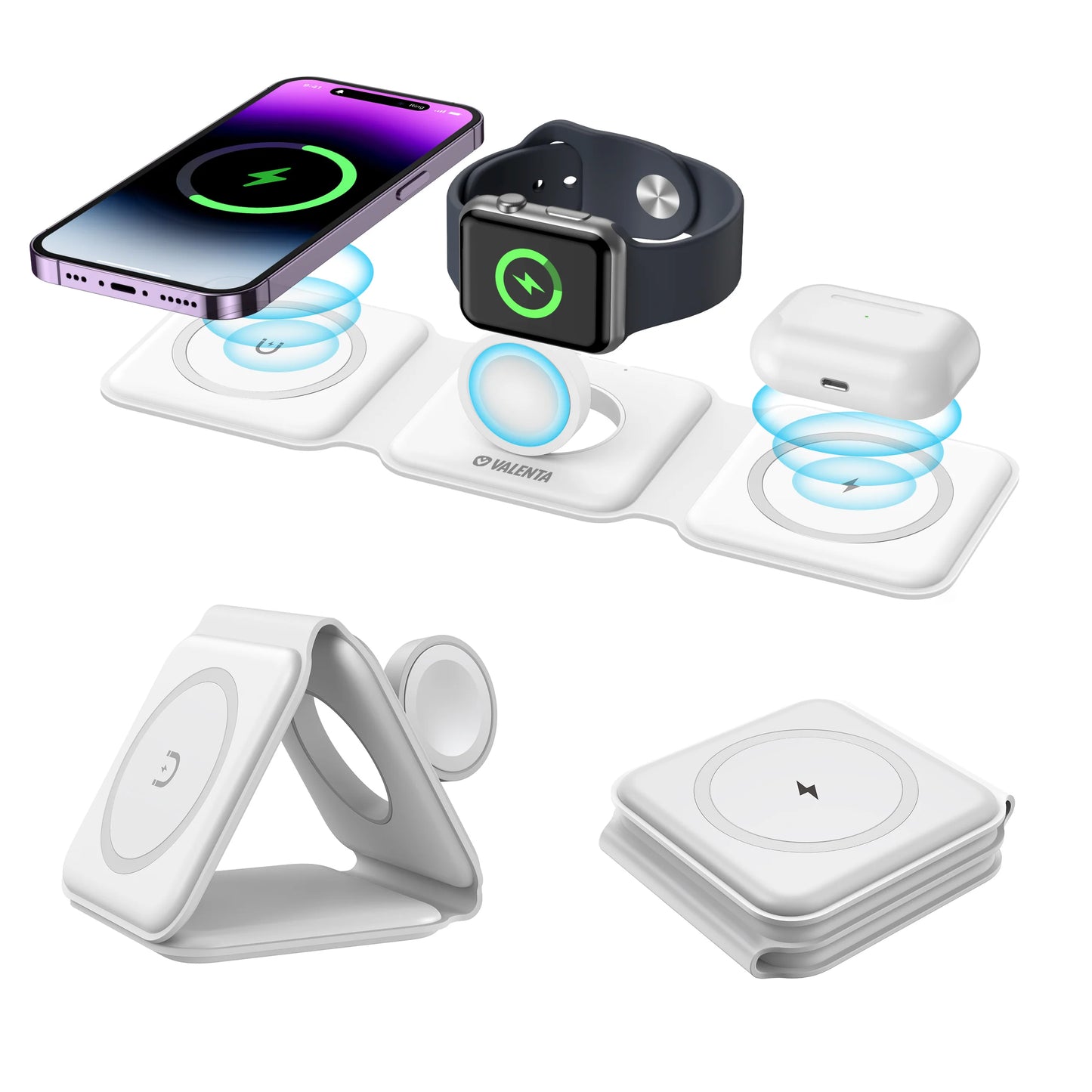 15w 3 In 1 Magnetic Wireless Fast Charger iPhone, Apple Watch & Air-pods Accessories (Free Shipment)