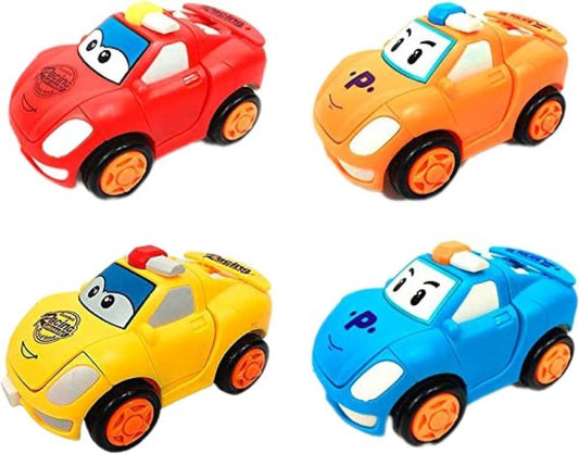 High Quality 1 Pc – Pull Back Robot Car Toys – Push & Go Convert Robot Cars Friction Powered Vehicle