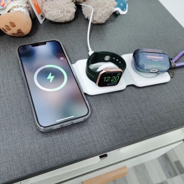 15w 3 In 1 Magnetic Wireless Fast Charger iPhone, Apple Watch & Air-pods Accessories (Free Shipment)