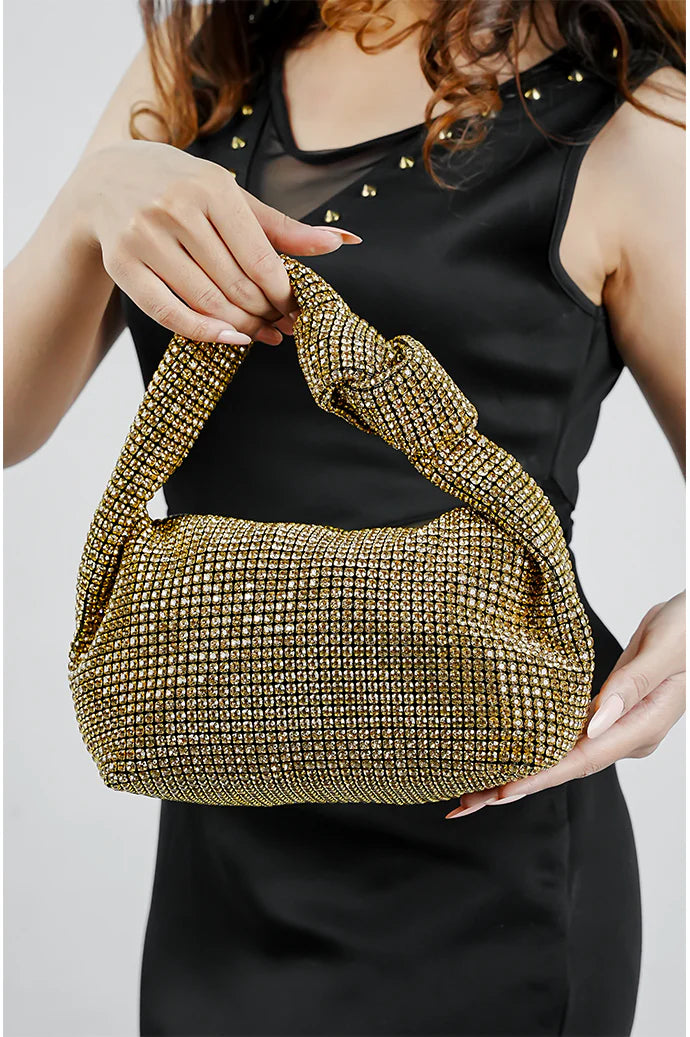 Rhinestone Crescent  Hobo Party Bags / Evening Purse