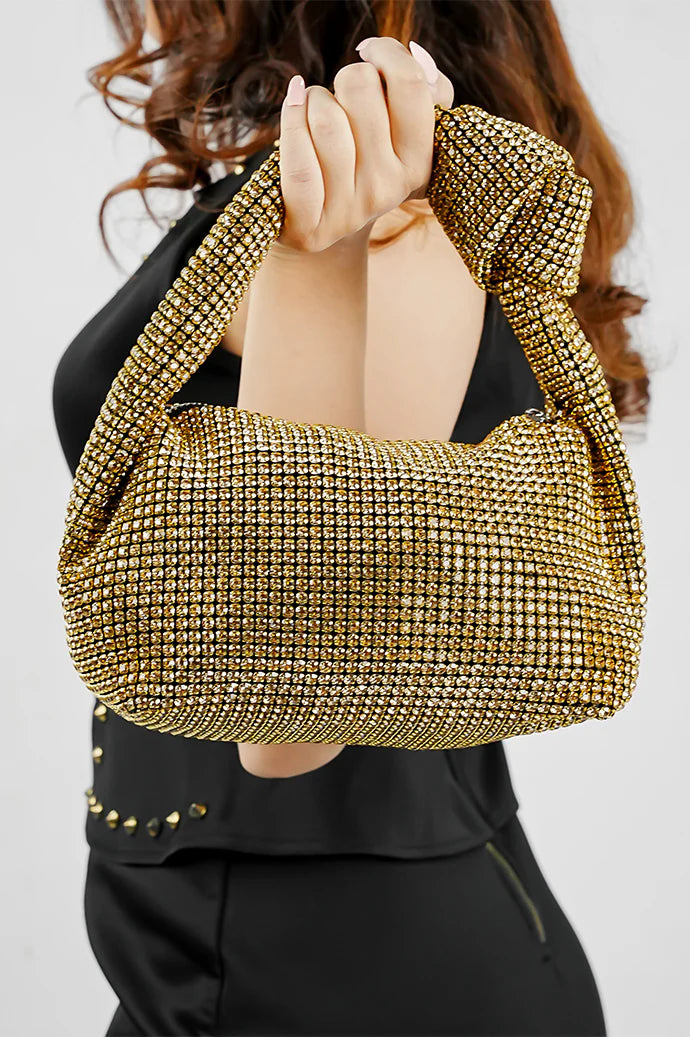 Rhinestone Crescent  Hobo Party Bags / Evening Purse