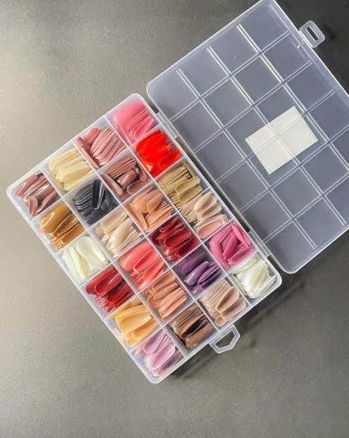 576 Pcs Reusable Fake Nails With Box – Beautiful Variety Of Colors | Best Fake Nails ( Random Color Nails with Glue ) Free Shipment