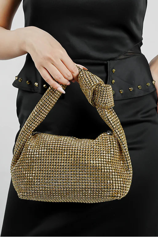 Rhinestone Crescent  Hobo Party Bags / Evening Purse