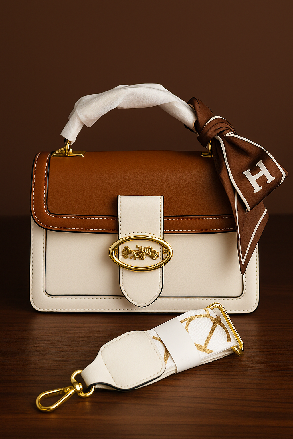 Elegant Duo-Tone Grace Shoulder Bag