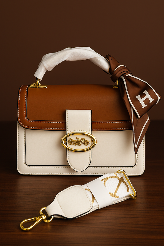 Elegant Duo-Tone Grace Shoulder Bag