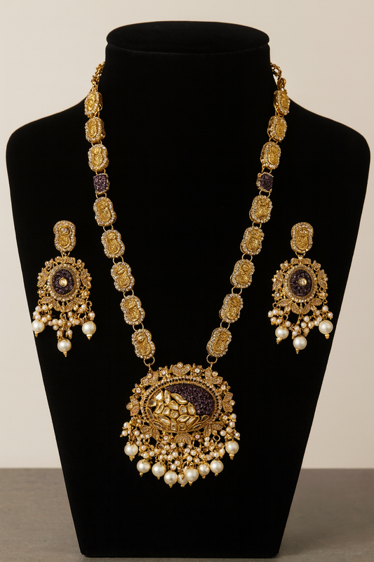 Mughal Majesty Long Necklace Turksih Maala Set Jewelry