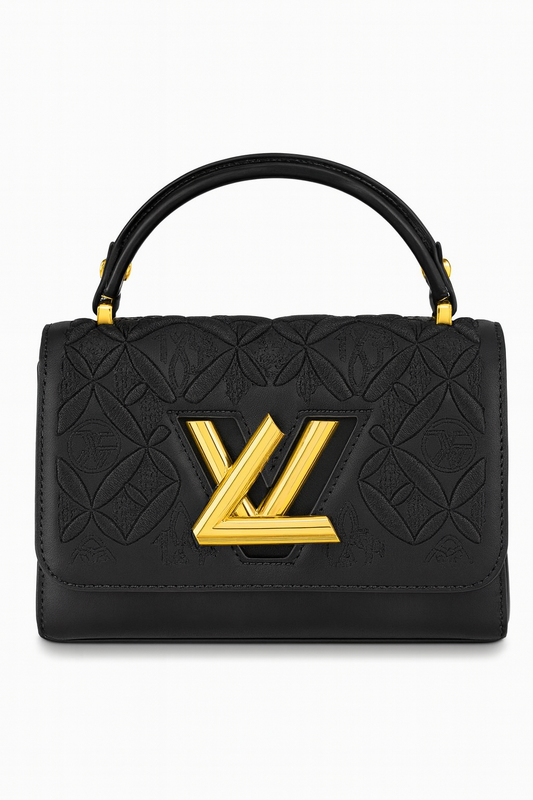 Luxe Noir Emblem Top-Handle Bags