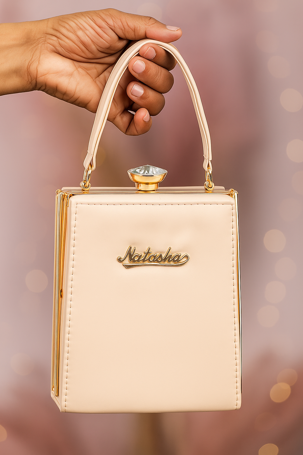 Golden Glow Box Hand Bag