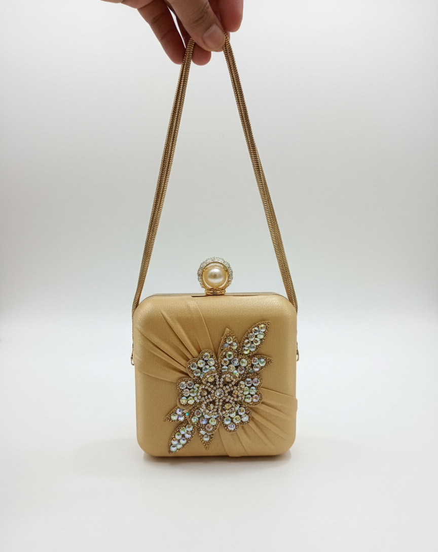 Golden Bloom Luxe Clutch / Bags