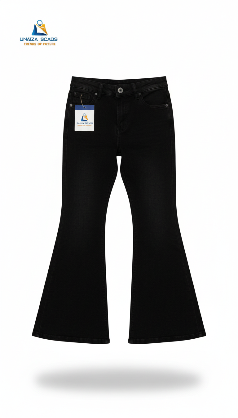 Girls Jeans Bell Bottom Jet Black