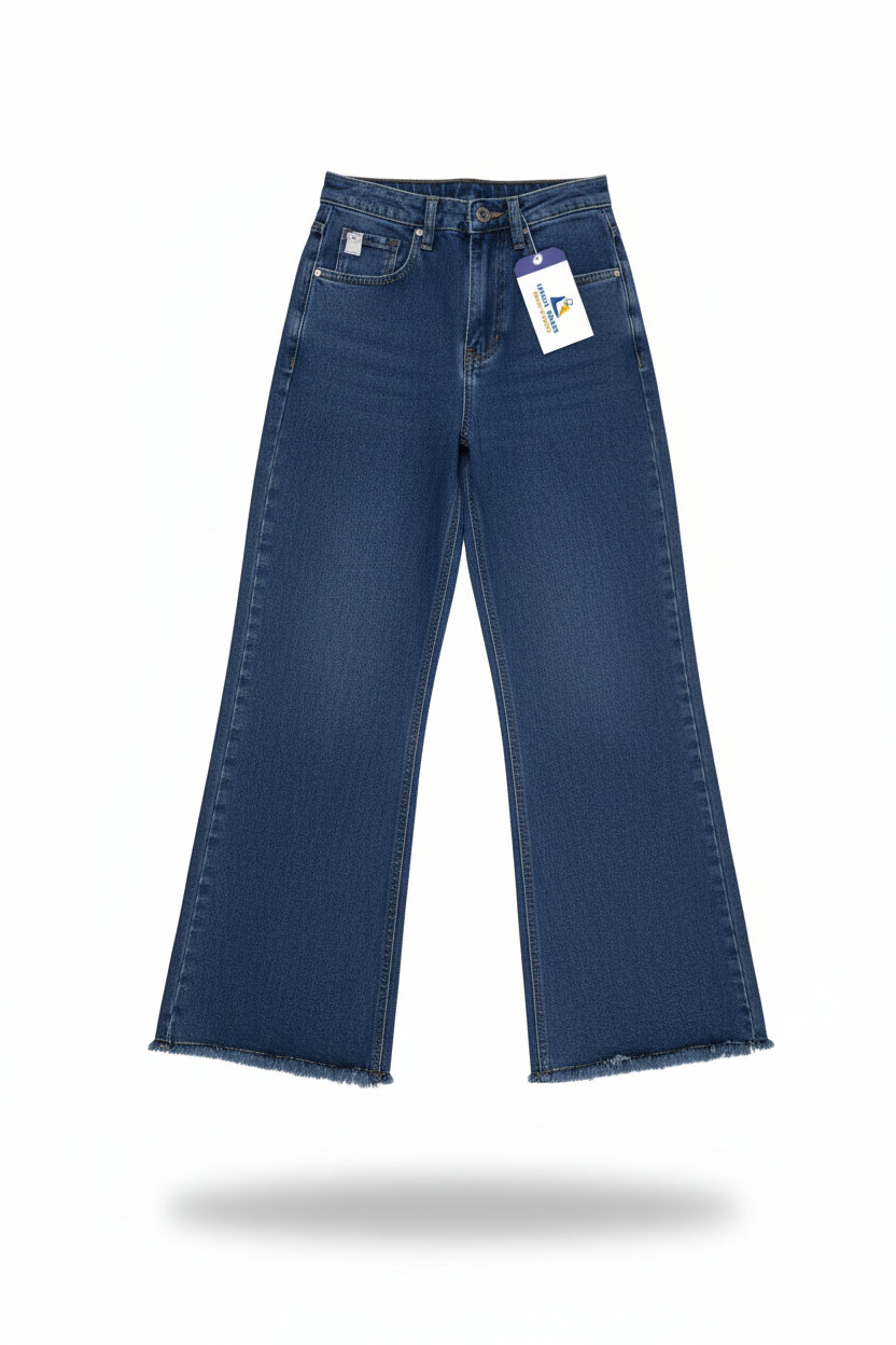 Ladies Flapper Dark Blue Flare Jeans