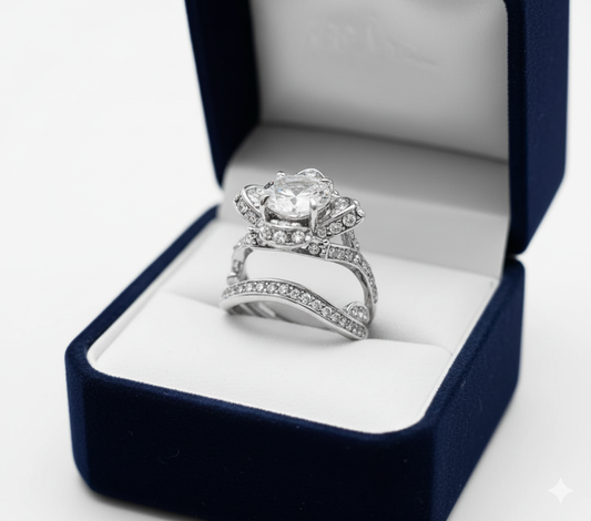 Luxury Pair Rose Ring Jewelry