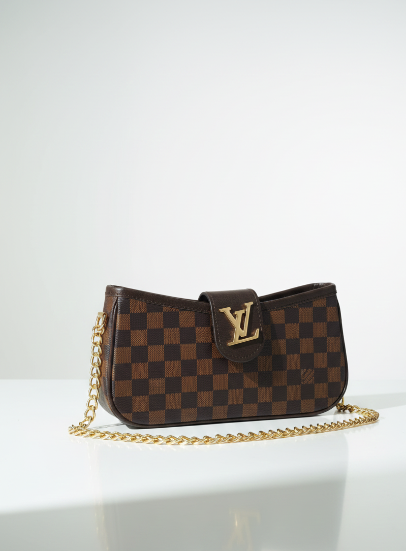 Classic Brown LV Check Crossbody Bag