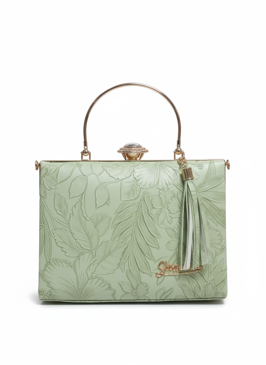 Gold Flora Sculpted Bloom Box Bags