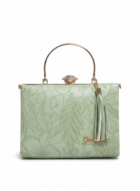 Gold Flora Sculpted Bloom Box Bags