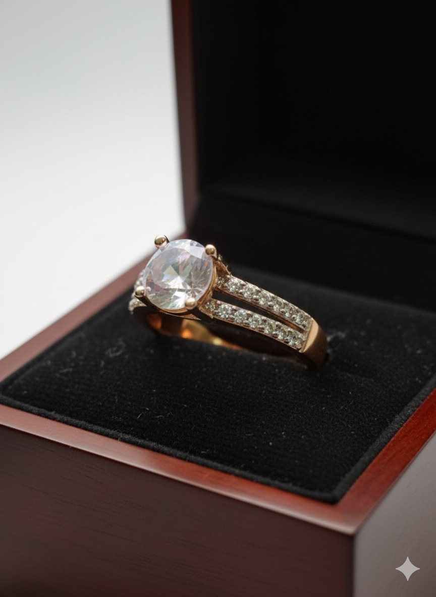 Double Layers Zircon Embellished Ring Jewelry