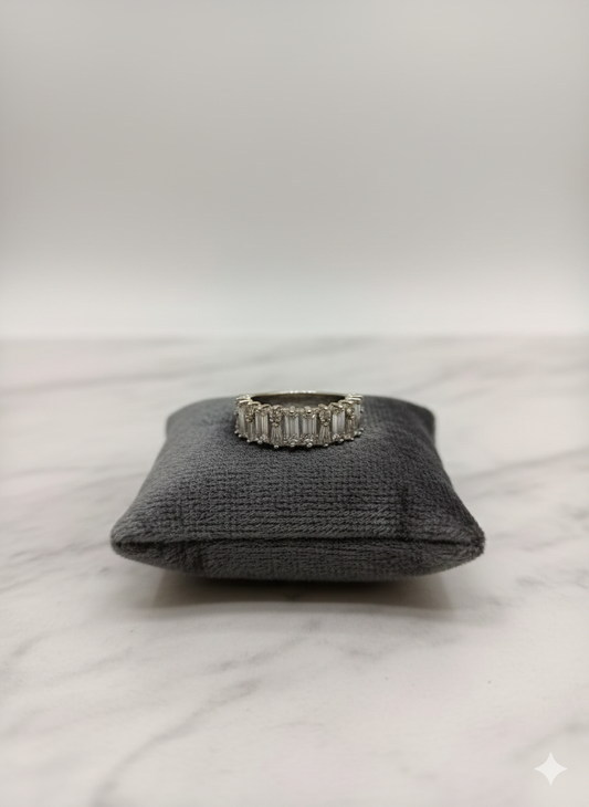 Diamond Cut Stones Silver Ring Jewelry (Adjustabel)