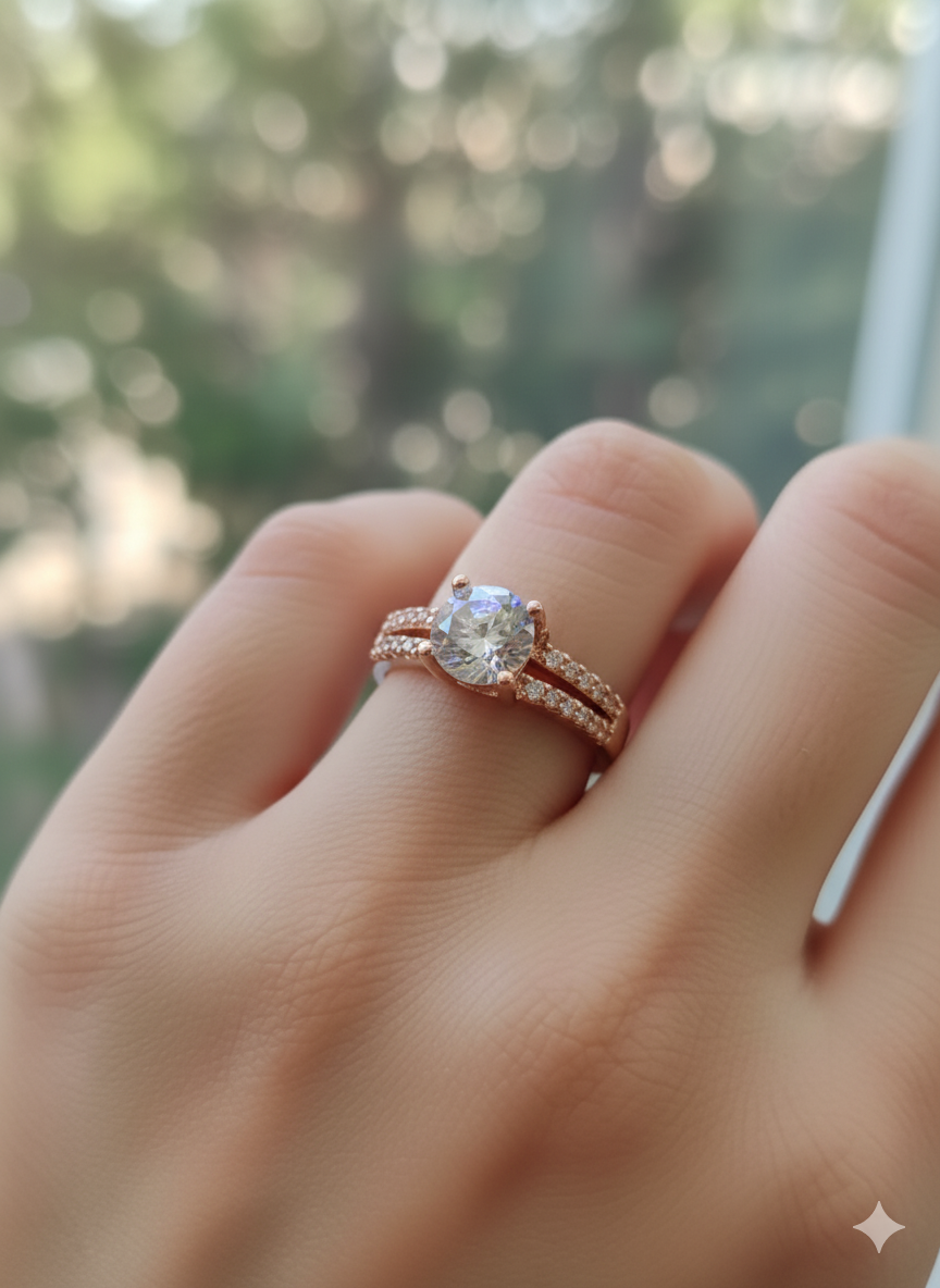 Double Layers Zircon Embellished Ring Jewelry