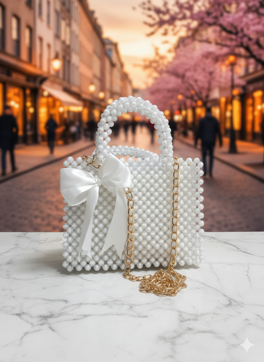 Pearl Grace Bow Hand Bag