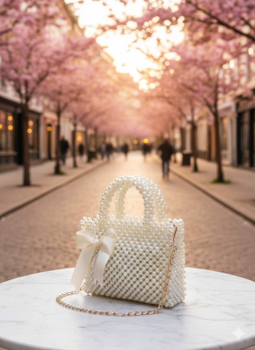 Pearl Grace Bow Hand Bag