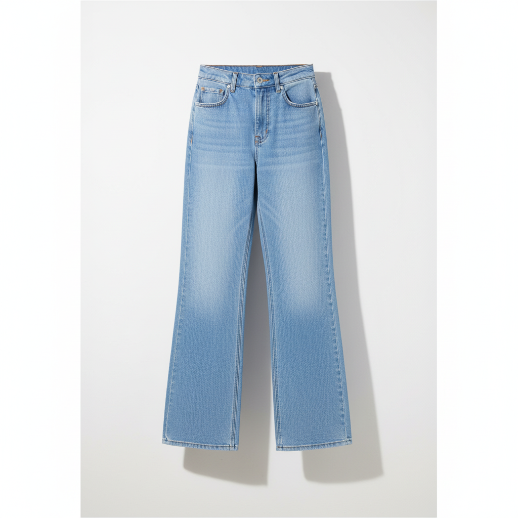 Ladies Sky Blue Flare Leg Jeans