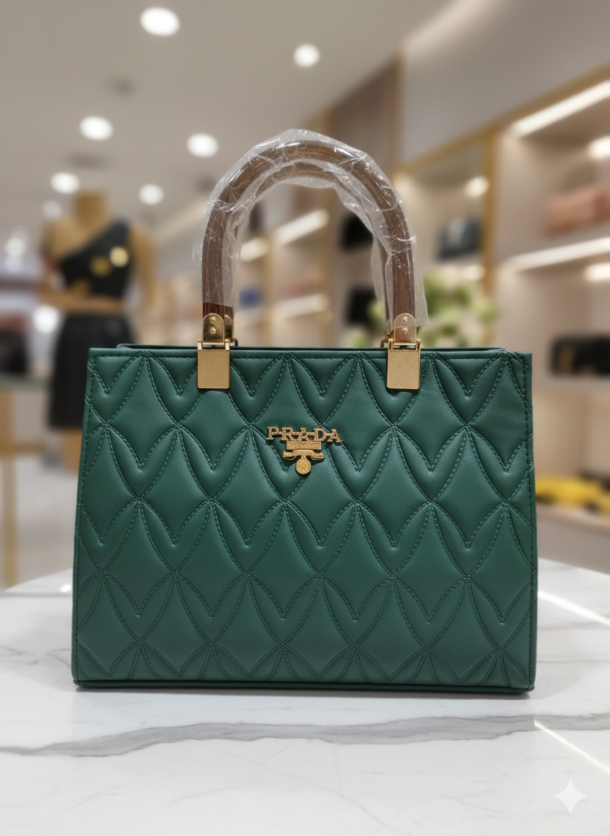 Quilted Heart Luxe Tote Bag