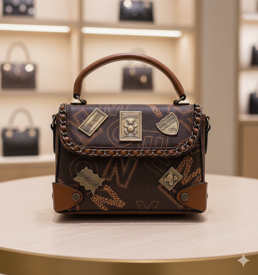 Vintage Charm Embellished Top-Handle Bag