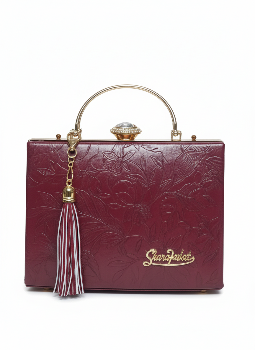 Gold Flora Sculpted Bloom Box Bags