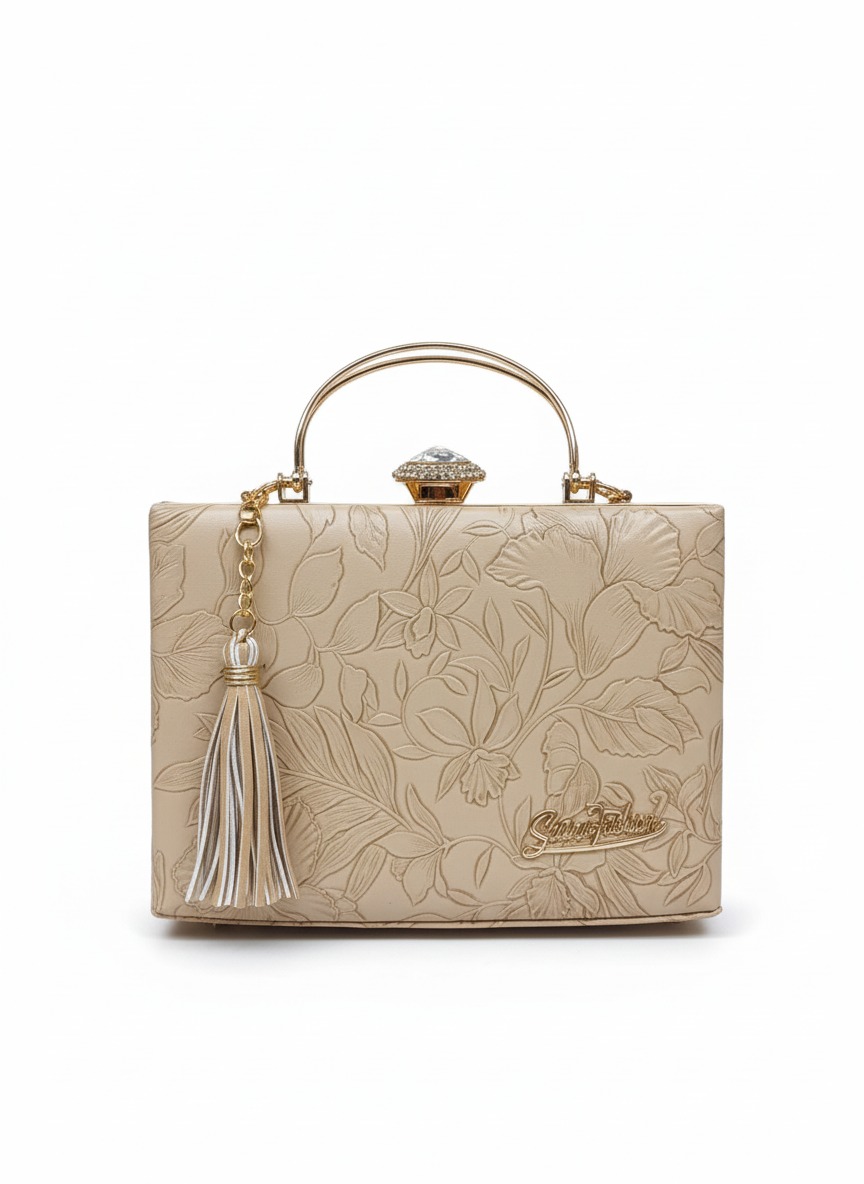 Gold Flora Sculpted Bloom Box Bags