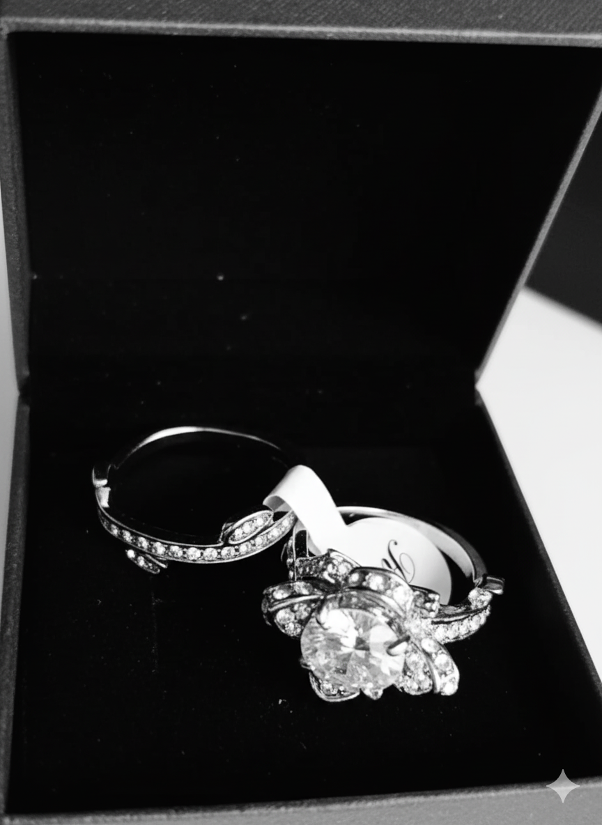 Luxury Pair Rose Ring Jewelry