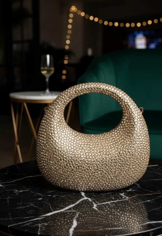 Viral Swarovski Mini Clutch with Chain Bag