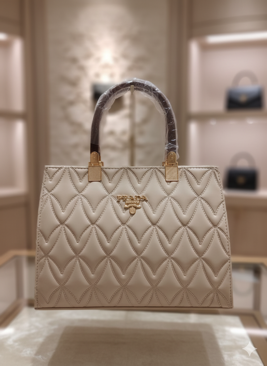 Quilted Heart Luxe Tote Bag