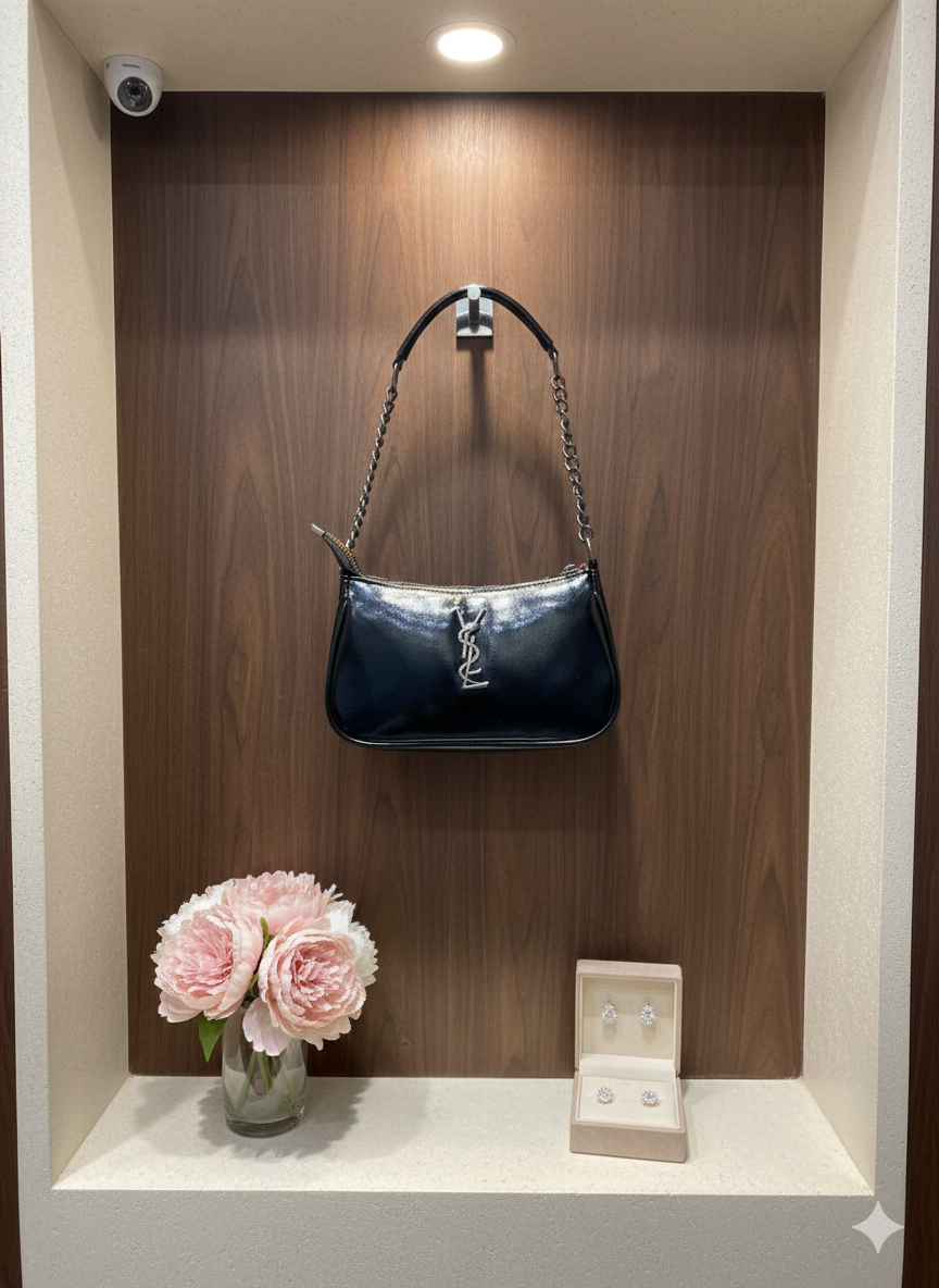 Leather Texture Logo Bag