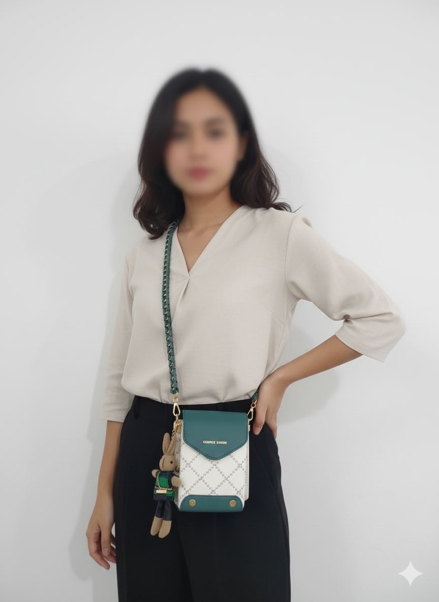 Mini Vogue Charm Cross Body bag with Cute Bunny