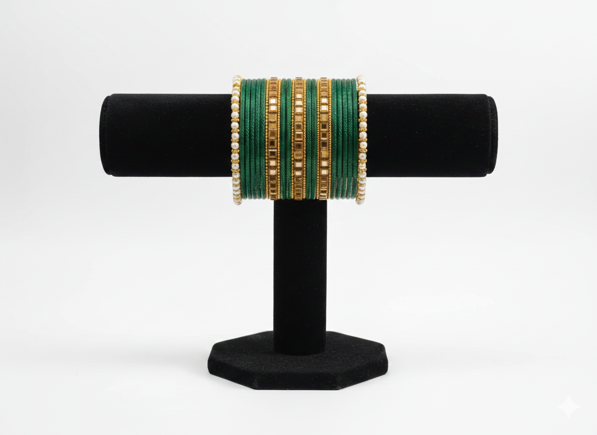 Kundan Elegance Bangles Set Jewelry