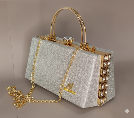 Stones Studded Radiant Rectangle Box Bag