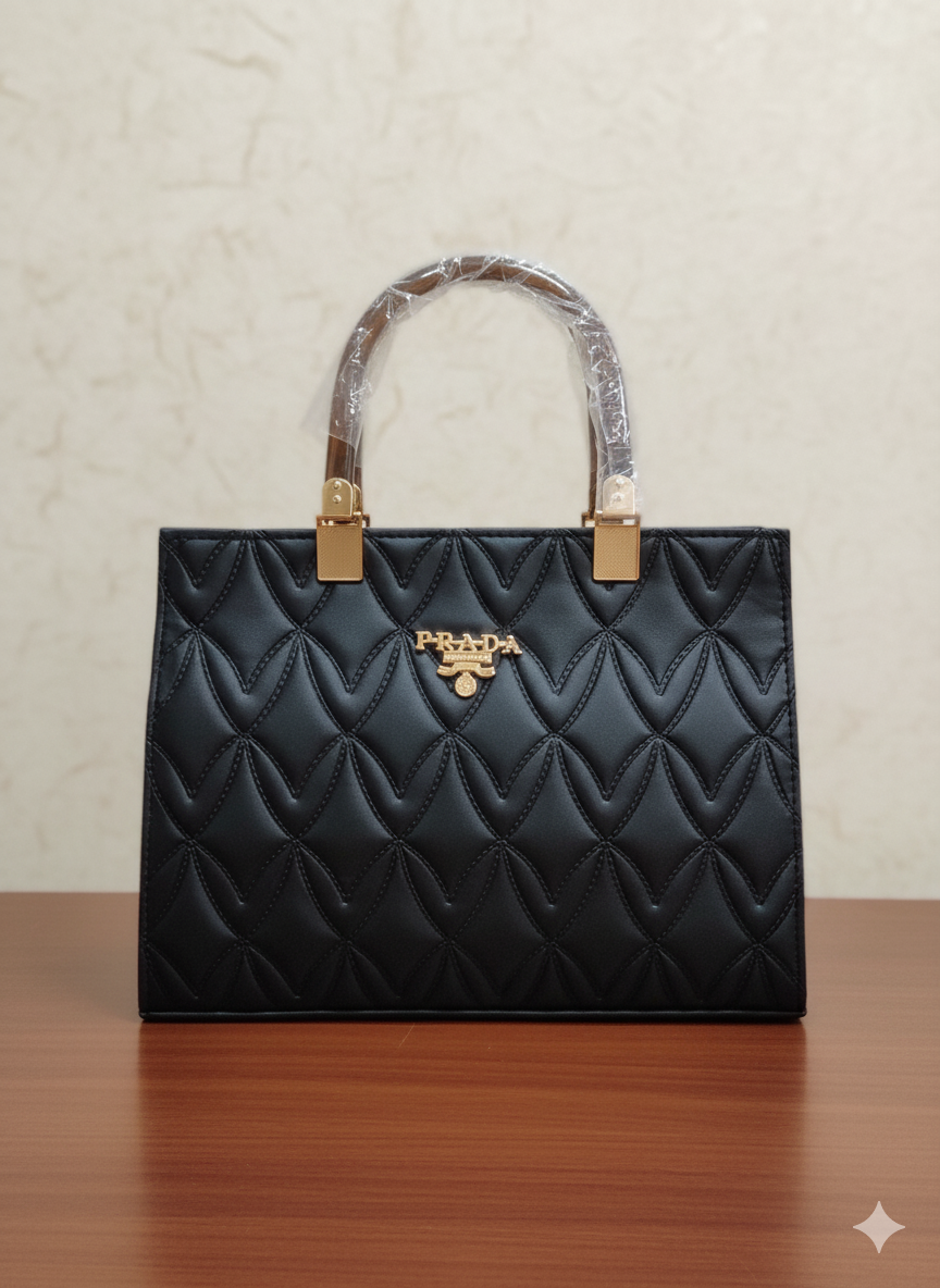 Quilted Heart Luxe Tote Bag