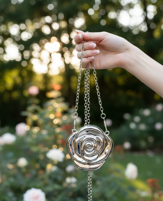 Metal Mini Rose Clutch Bags