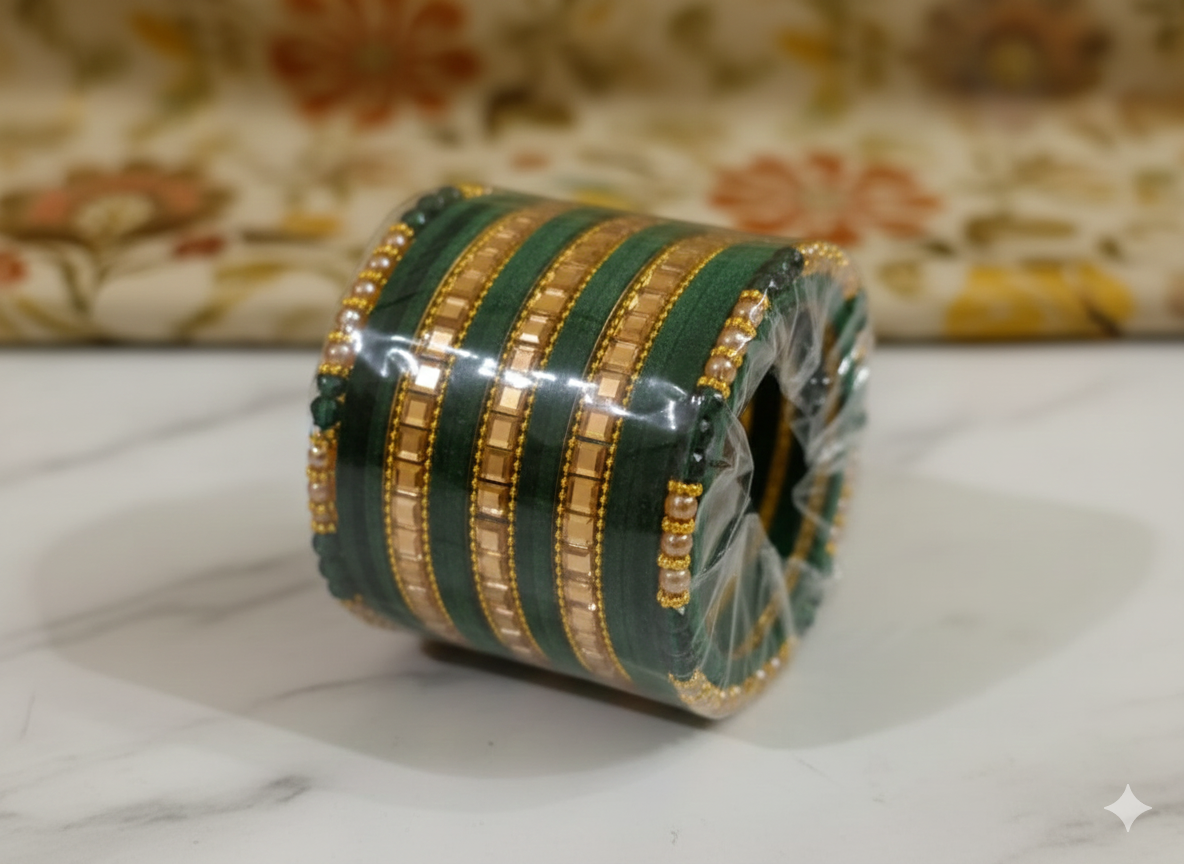 Kundan Elegance Bangles Set Jewelry