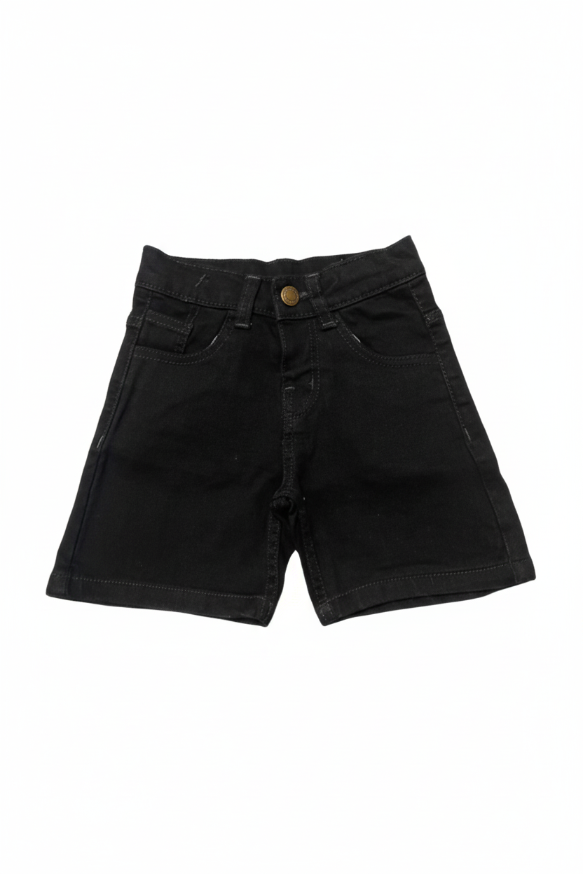 Kids Denim Jet Black Jeans Shorts